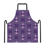 Purple Libra Zodiac Pattern Print Apron