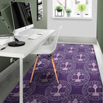 Purple Libra Zodiac Pattern Print Area Rug