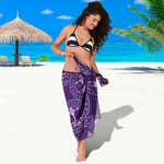 Purple Libra Zodiac Pattern Print Beach Sarong Wrap