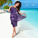 Purple Libra Zodiac Pattern Print Beach Sarong Wrap