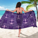 Purple Libra Zodiac Pattern Print Beach Sarong Wrap
