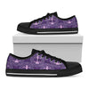 Purple Libra Zodiac Pattern Print Black Low Top Shoes
