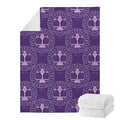 Purple Libra Zodiac Pattern Print Blanket