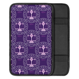 Purple Libra Zodiac Pattern Print Car Center Console Cover