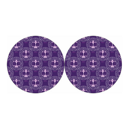 Purple Libra Zodiac Pattern Print Car Coasters