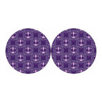 Purple Libra Zodiac Pattern Print Car Coasters