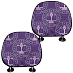 Purple Libra Zodiac Pattern Print Car Headrest Covers