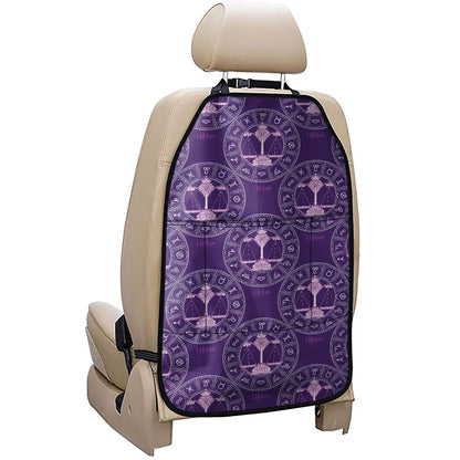 Purple Libra Zodiac Pattern Print Car Seat Organizers