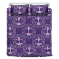 Purple Libra Zodiac Pattern Print Duvet Cover Bedding Set