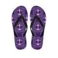 Purple Libra Zodiac Pattern Print Flip Flops