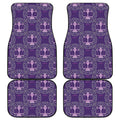 Purple Libra Zodiac Pattern Print Front and Back Car Floor Mats