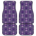 Purple Libra Zodiac Pattern Print Front and Back Car Floor Mats