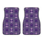 Purple Libra Zodiac Pattern Print Front Car Floor Mats