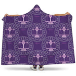 Purple Libra Zodiac Pattern Print Hooded Blanket