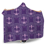 Purple Libra Zodiac Pattern Print Hooded Blanket