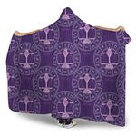 Purple Libra Zodiac Pattern Print Hooded Blanket