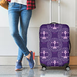 Purple Libra Zodiac Pattern Print Luggage Cover