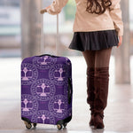 Purple Libra Zodiac Pattern Print Luggage Cover