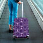 Purple Libra Zodiac Pattern Print Luggage Cover
