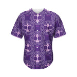 Purple Libra Zodiac Pattern Print Men's Baseball Jersey