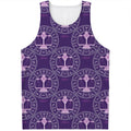 Purple Libra Zodiac Pattern Print Men's Tank Top