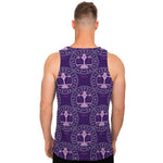 Purple Libra Zodiac Pattern Print Men's Tank Top