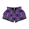 Purple Libra Zodiac Pattern Print Muay Thai Boxing Shorts