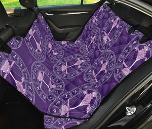 Purple Libra Zodiac Pattern Print Pet Car Back Seat Cover