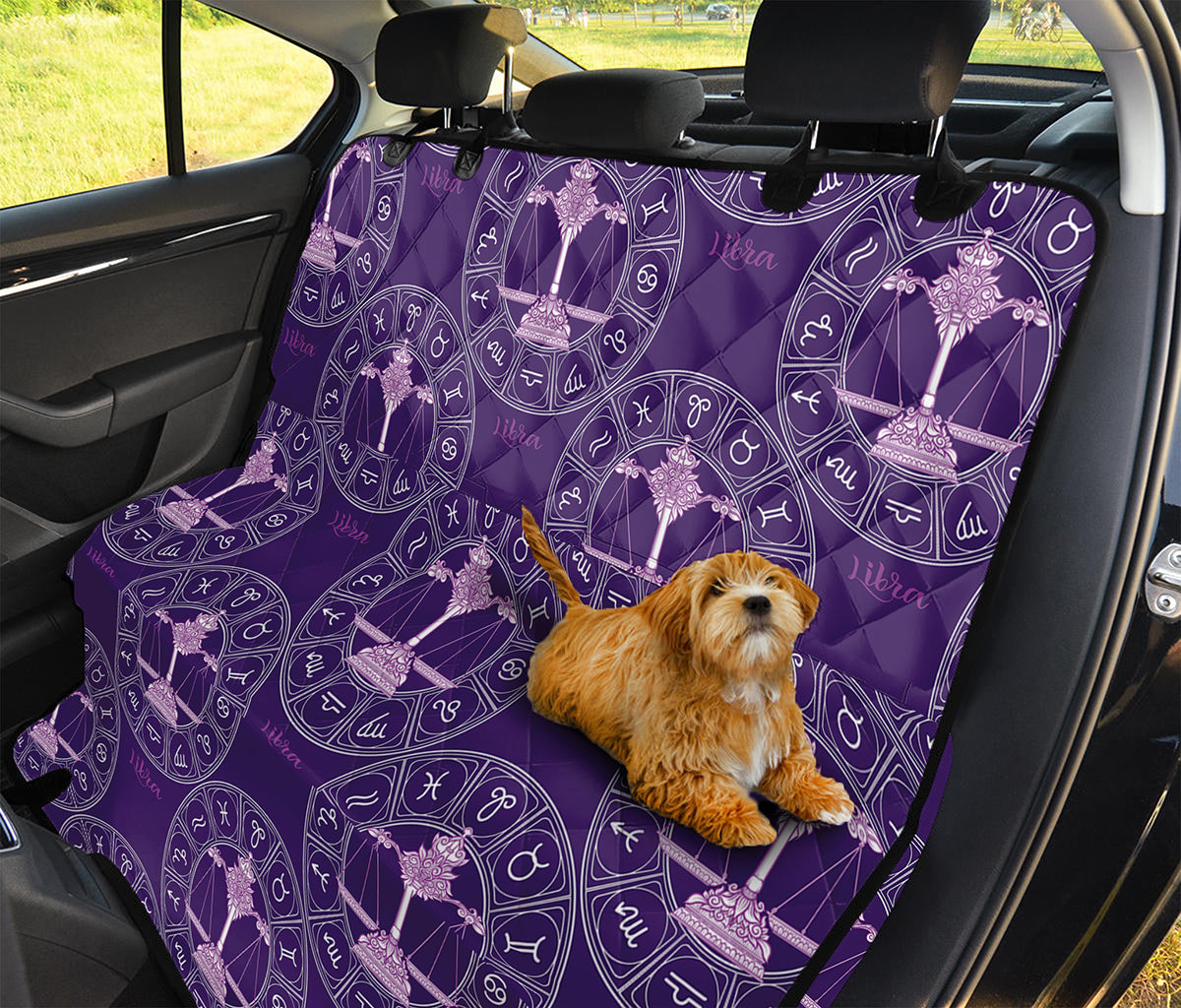 Purple Libra Zodiac Pattern Print Pet Car Back Seat Cover