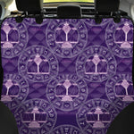 Purple Libra Zodiac Pattern Print Pet Car Back Seat Cover