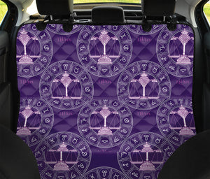 Purple Libra Zodiac Pattern Print Pet Car Back Seat Cover