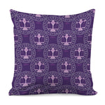 Purple Libra Zodiac Pattern Print Pillow Cover
