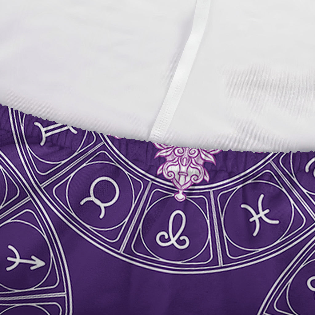 Purple Libra Zodiac Pattern Print Sofa Cover