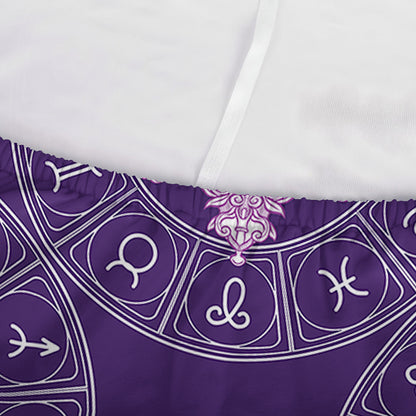 Purple Libra Zodiac Pattern Print Sofa Cover
