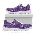 Purple Libra Zodiac Pattern Print White Running Shoes