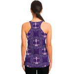 Purple Libra Zodiac Pattern Print Women's Racerback Tank Top