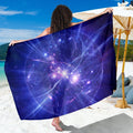 Purple Light Circle Galaxy Space Print Beach Sarong Wrap