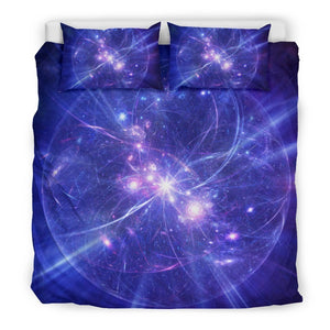 Purple Light Circle Galaxy Space Print Duvet Cover Bedding Set GearFrost