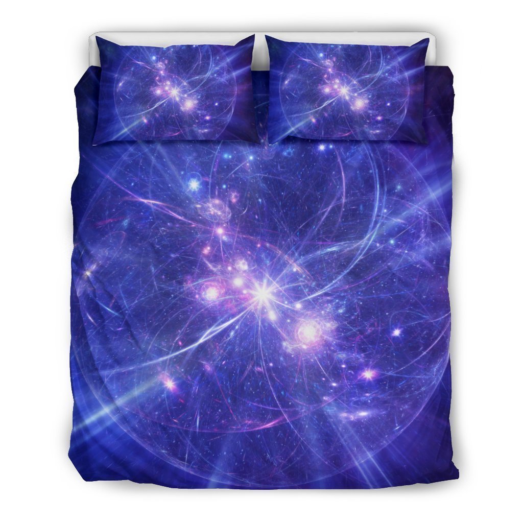 Purple Light Circle Galaxy Space Print Duvet Cover Bedding Set GearFrost