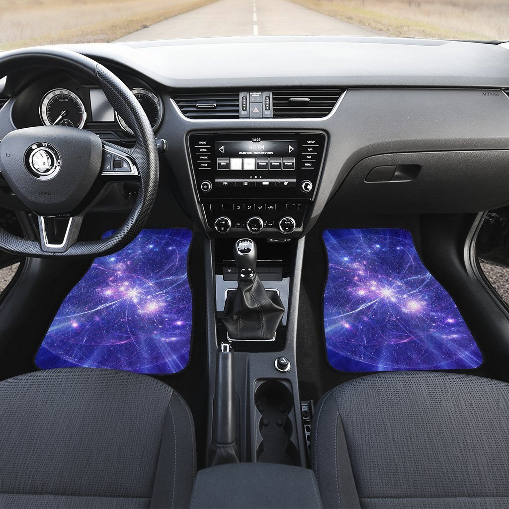 Purple Light Circle Galaxy Space Print Front and Back Car Floor Mats GearFrost