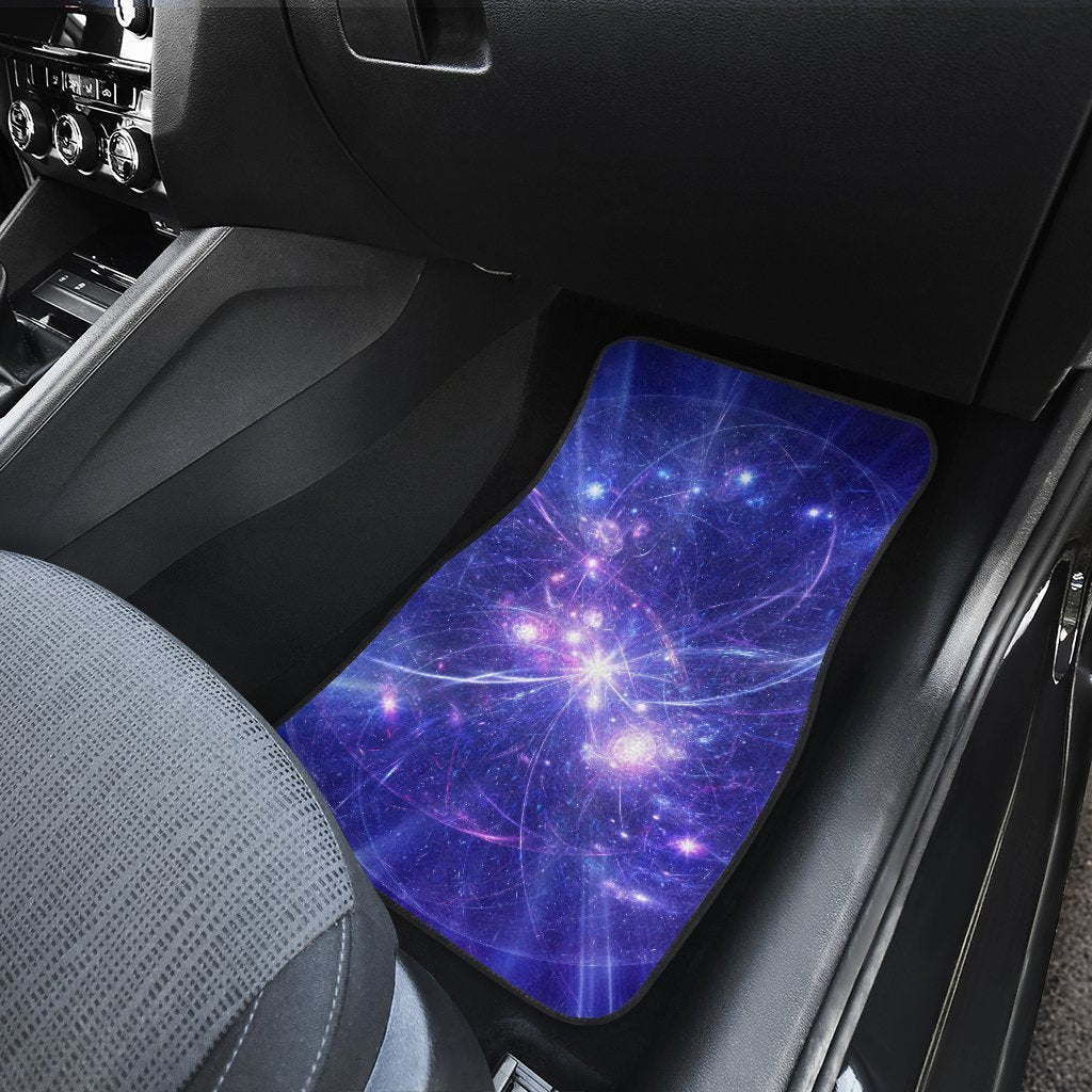 Purple Light Circle Galaxy Space Print Front and Back Car Floor Mats GearFrost
