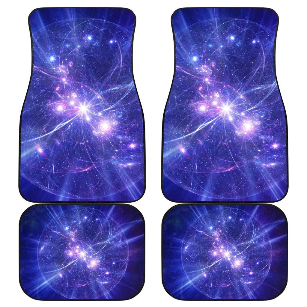 Purple Light Circle Galaxy Space Print Front and Back Car Floor Mats GearFrost