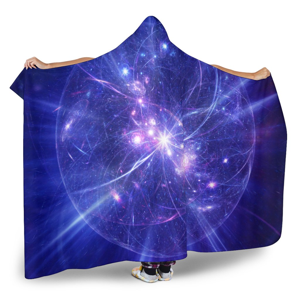 Purple Light Circle Galaxy Space Print Hooded Blanket GearFrost