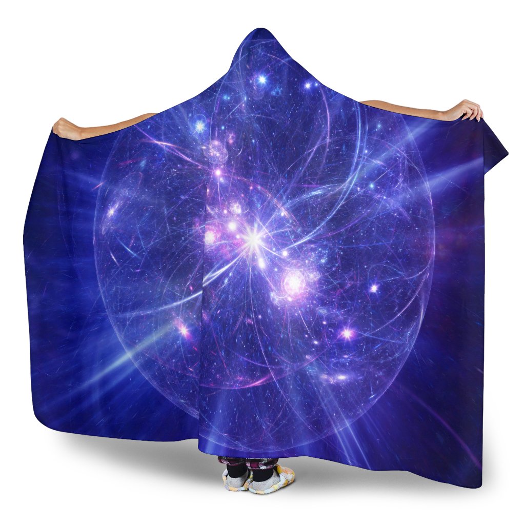 Purple Light Circle Galaxy Space Print Hooded Blanket GearFrost