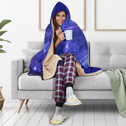 Purple Light Circle Galaxy Space Print Hooded Blanket GearFrost