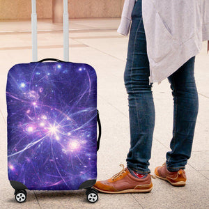 Purple Light Circle Galaxy Space Print Luggage Cover GearFrost