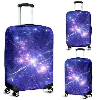 Purple Light Circle Galaxy Space Print Luggage Cover GearFrost