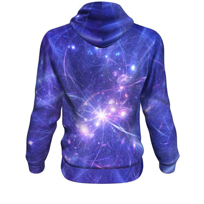 Purple Light Circle Galaxy Space Print Unisex Pullover Hoodie GearFrost