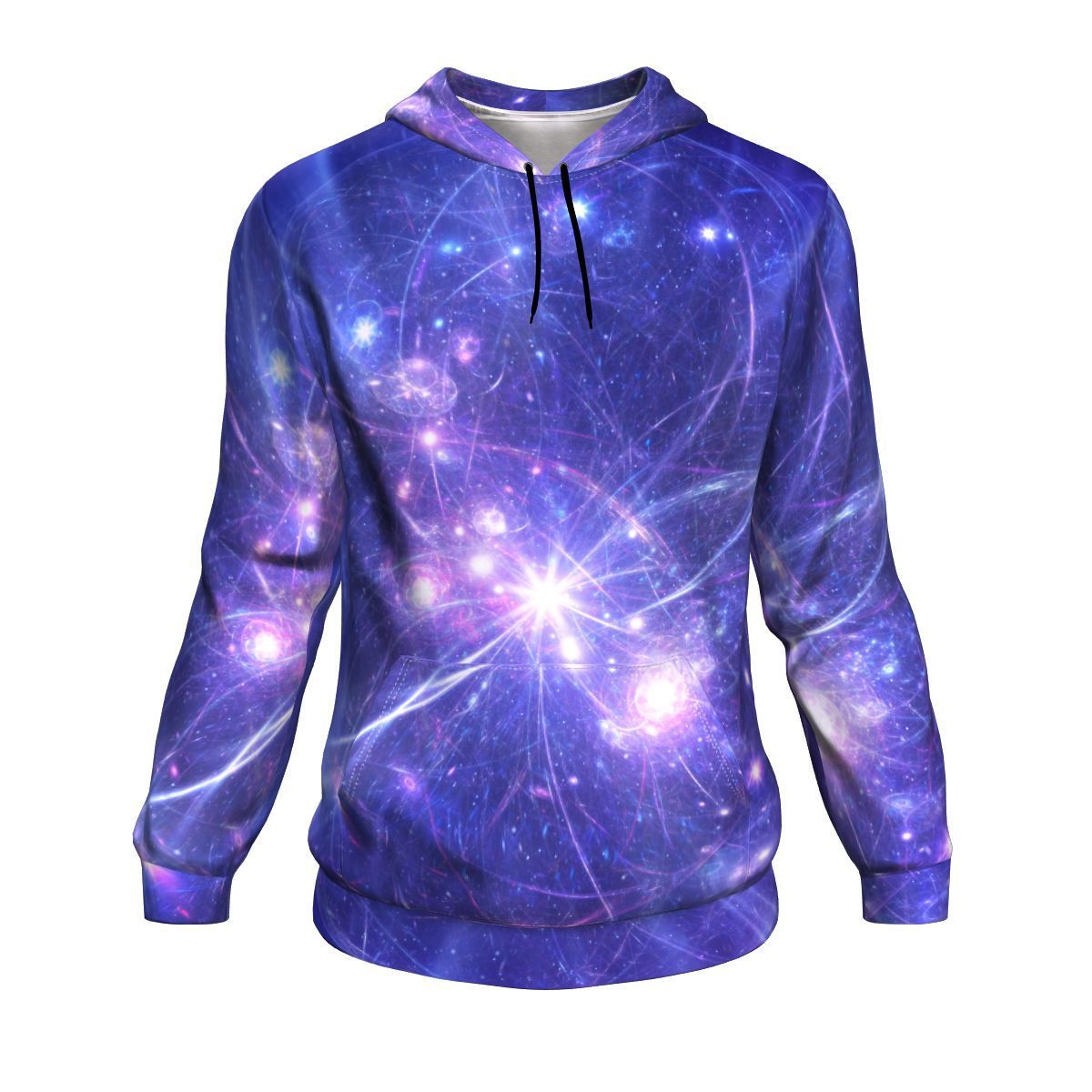 Purple Light Circle Galaxy Space Print Unisex Pullover Hoodie GearFrost