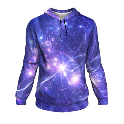 Purple Light Circle Galaxy Space Print Unisex Pullover Hoodie GearFrost